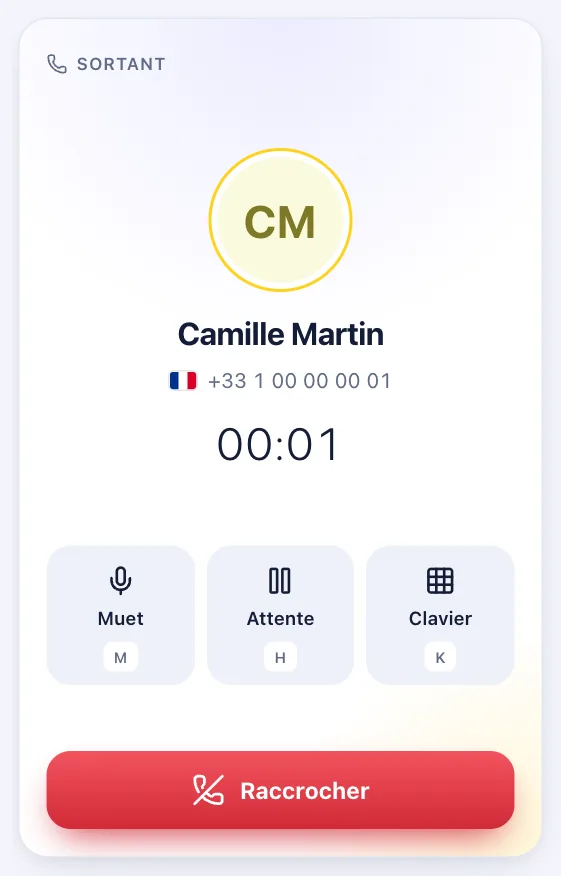 ApisnixPhone pendant un appel sortant
